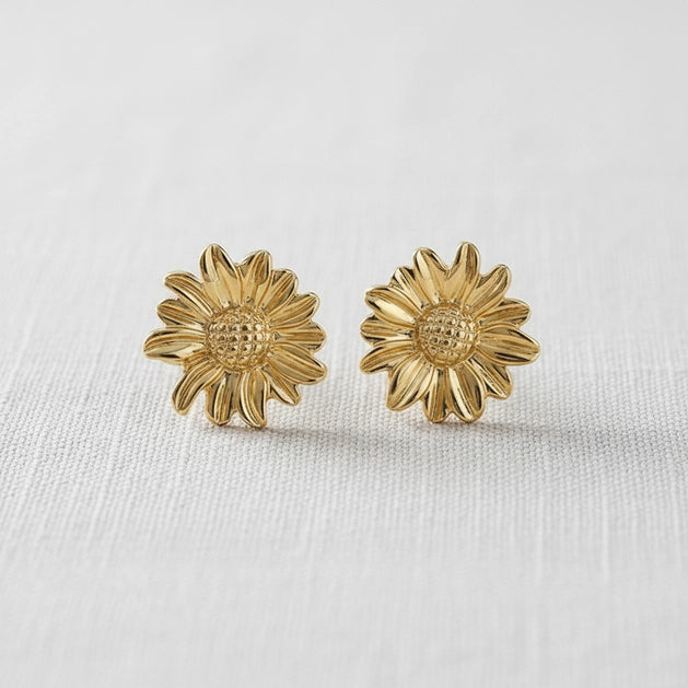 Golden Sunflower Earrings