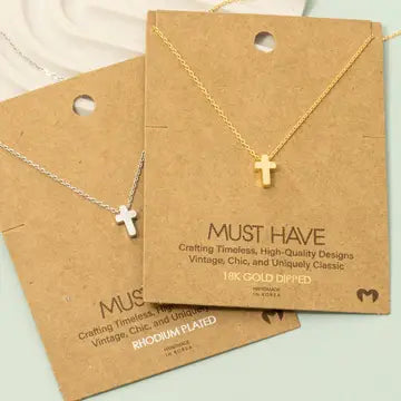Cross Pendant Necklace - Silver