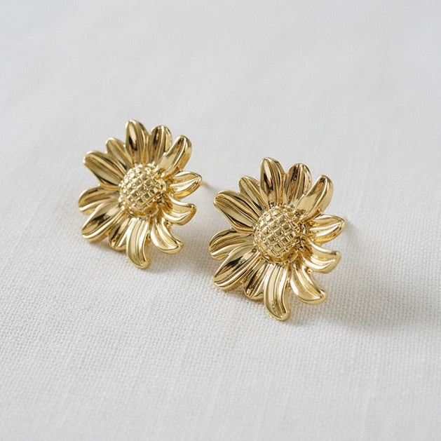 Golden Sunflower Earrings