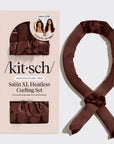 XL Satin Heatless Curling Set in Chocolate
