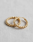 Gold Twisted Hoop Earrings