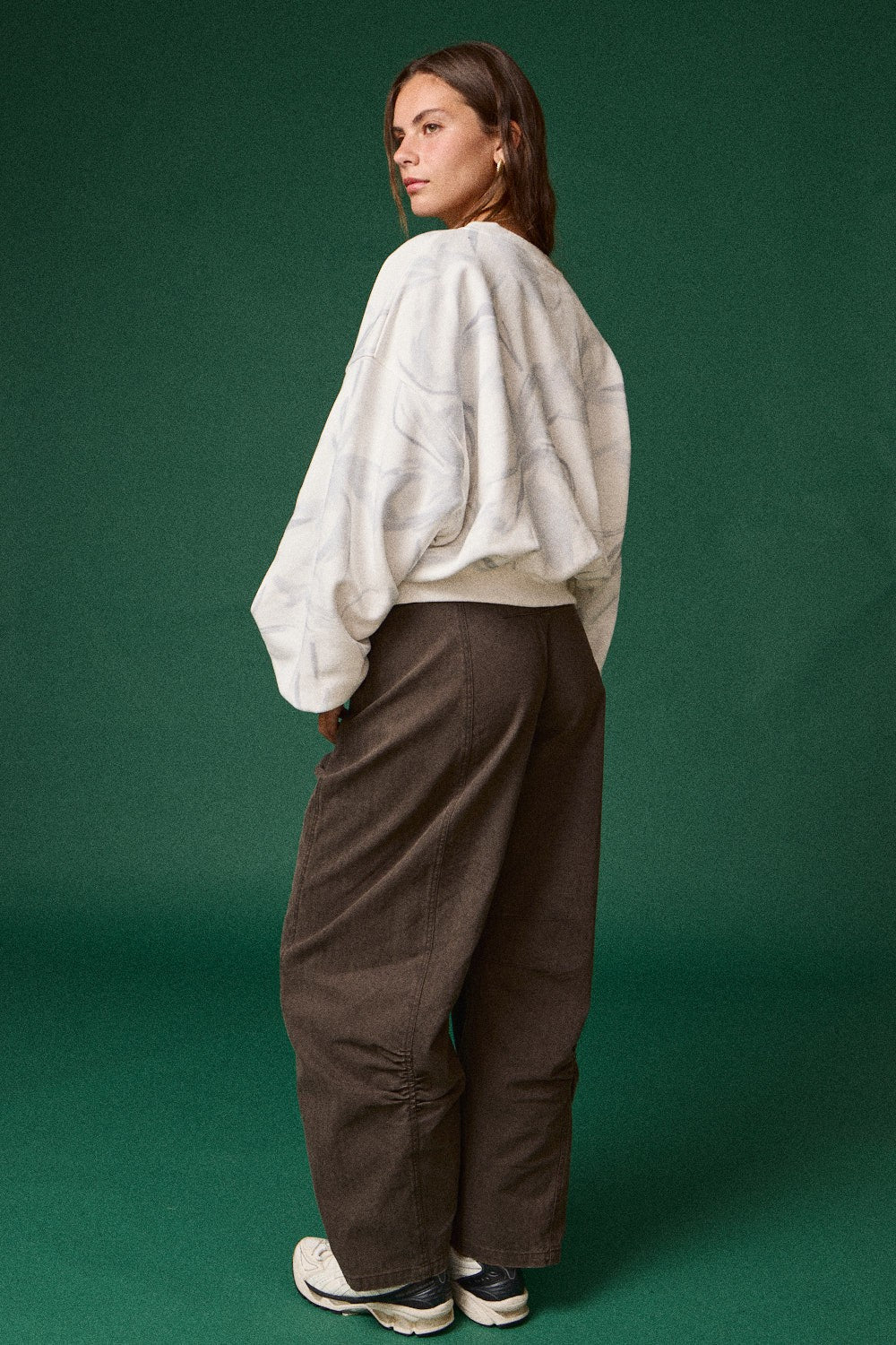 Monroe White and Grey Watercolor Pullover