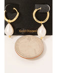 Gold Dipped Pearl Teardrop Earrings