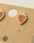 Gold Dipped Strawberry Stud Earrings