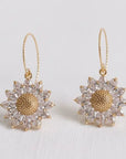 Zircon Sunflower Earrings
