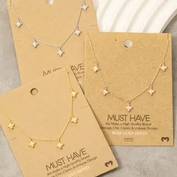 Flower Charm Chain Necklace