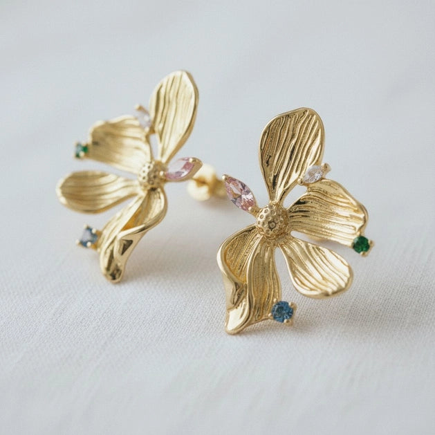 Vintage Inspired Magnolia Earrings