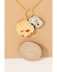 Warped Coin Charm Necklace