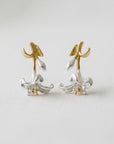 Vintage Inspired Two-Tone Flower Earrings