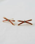 Burgundy Bow Earrings