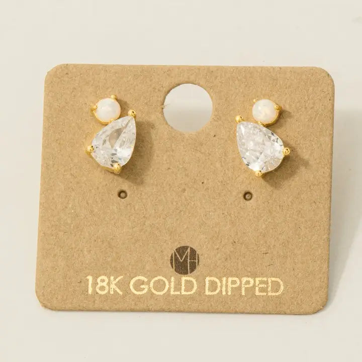 Rhinestone Teardrop Stud Earrings
