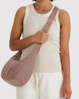Medium Nylon Crescent Baggu · Toasted Almond