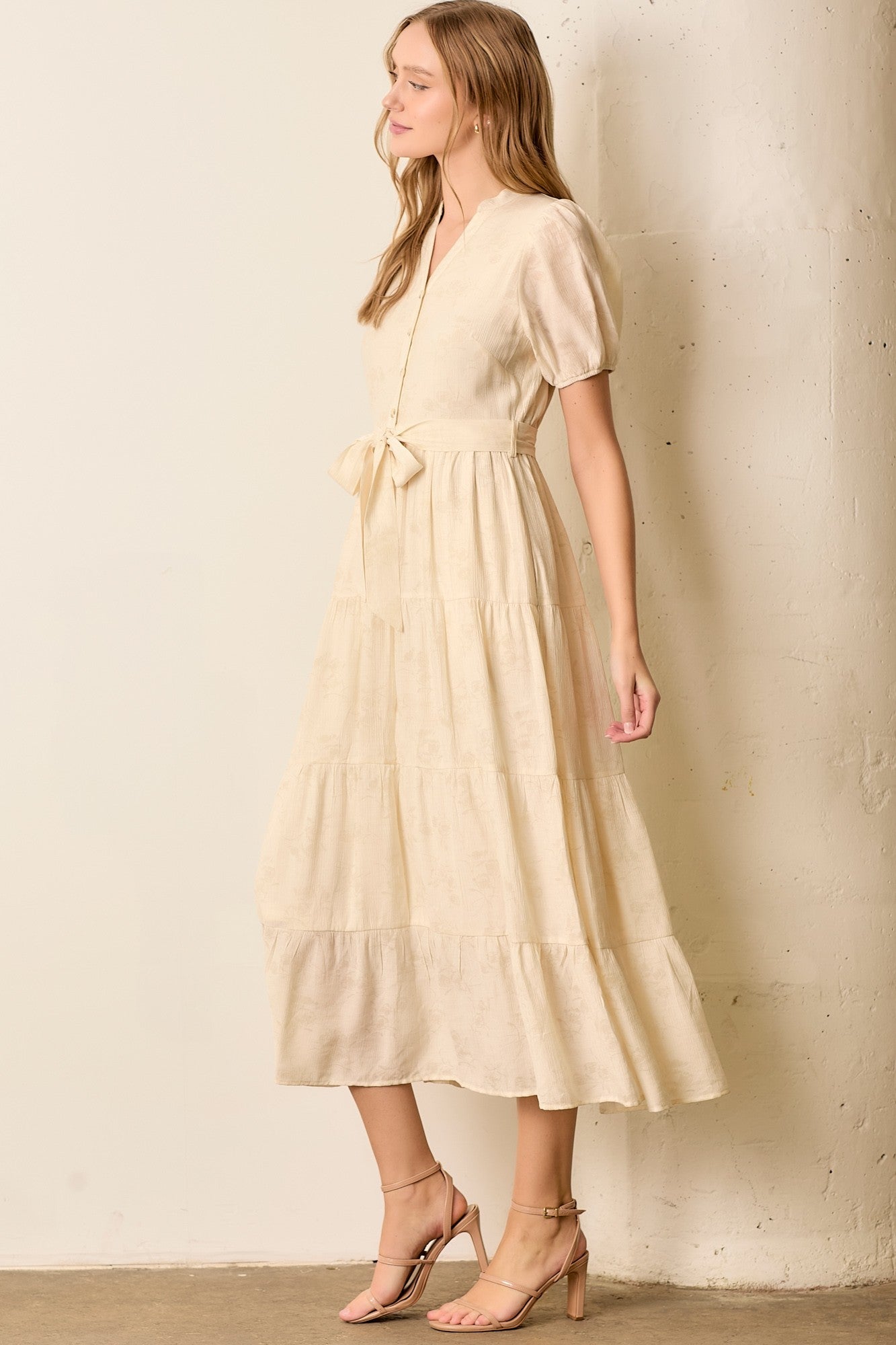 Buttercream Tiered Dress - Curvy