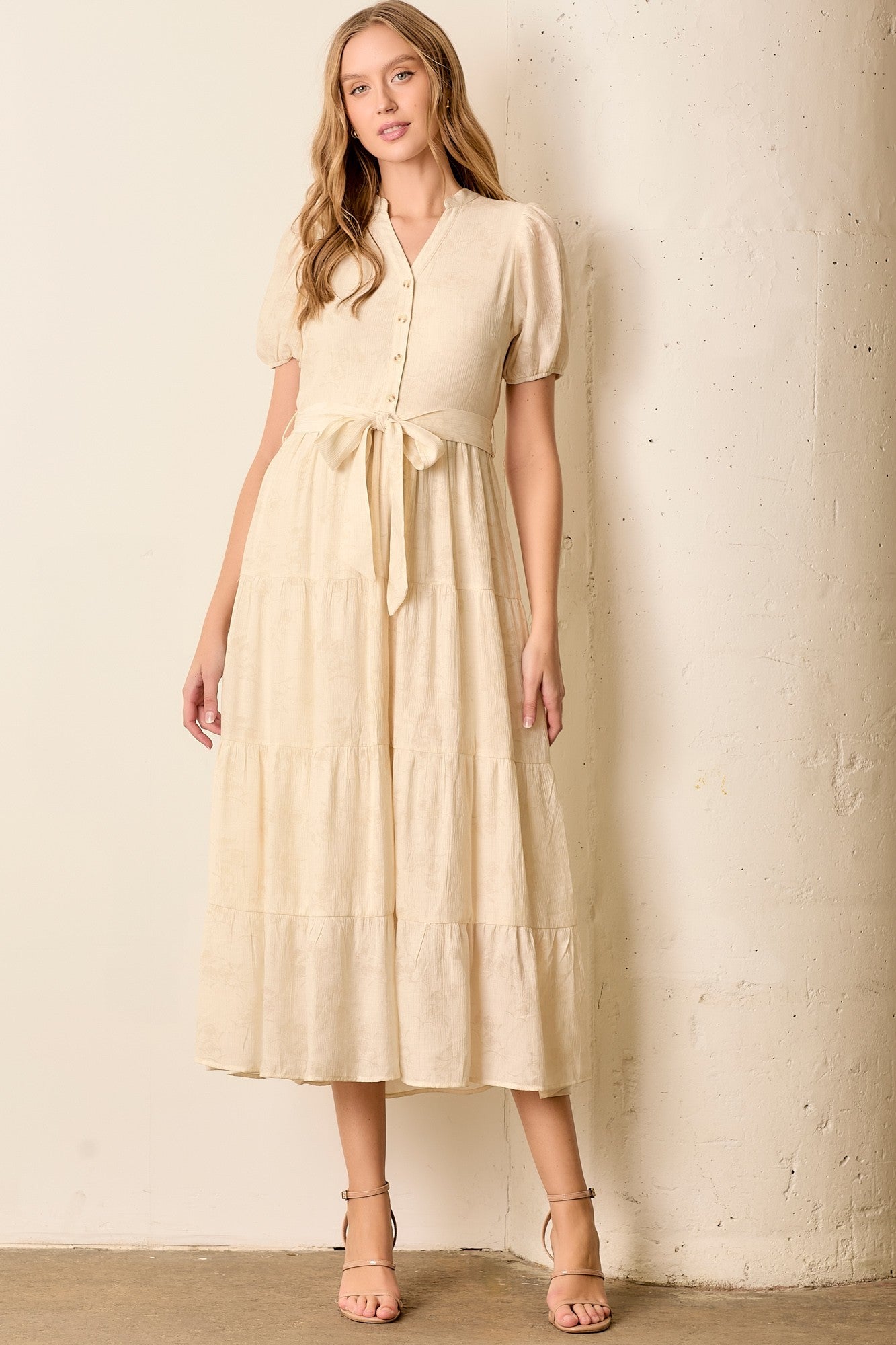 Buttercream Tiered Dress - Curvy