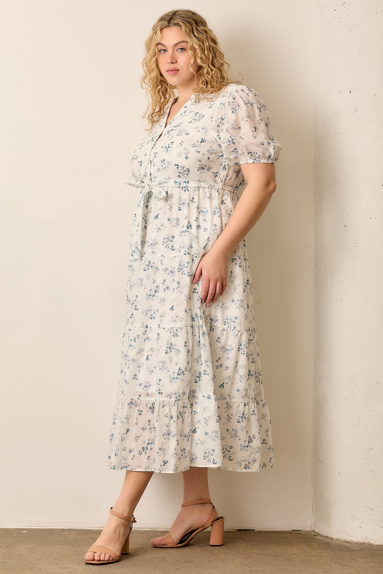 Cornflower Tiered Dress - Curvy