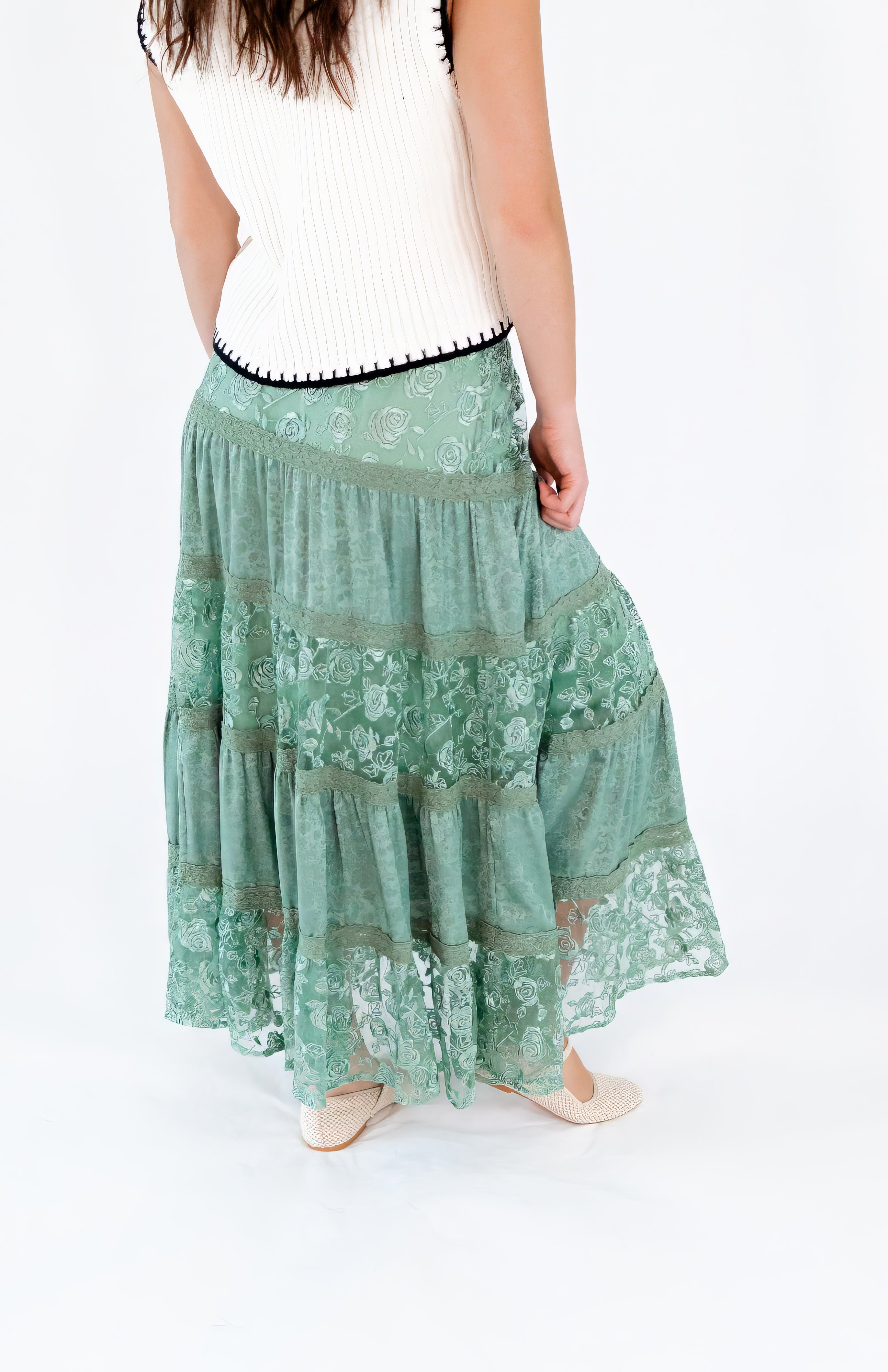 Aralyn Tiered Lace Skirt