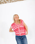 Aya Striped Button Up Vest