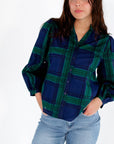 Enza Plaid Blouse