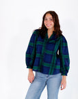 Enza Plaid Blouse