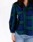 Enza Plaid Blouse