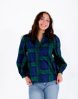 Enza Plaid Blouse