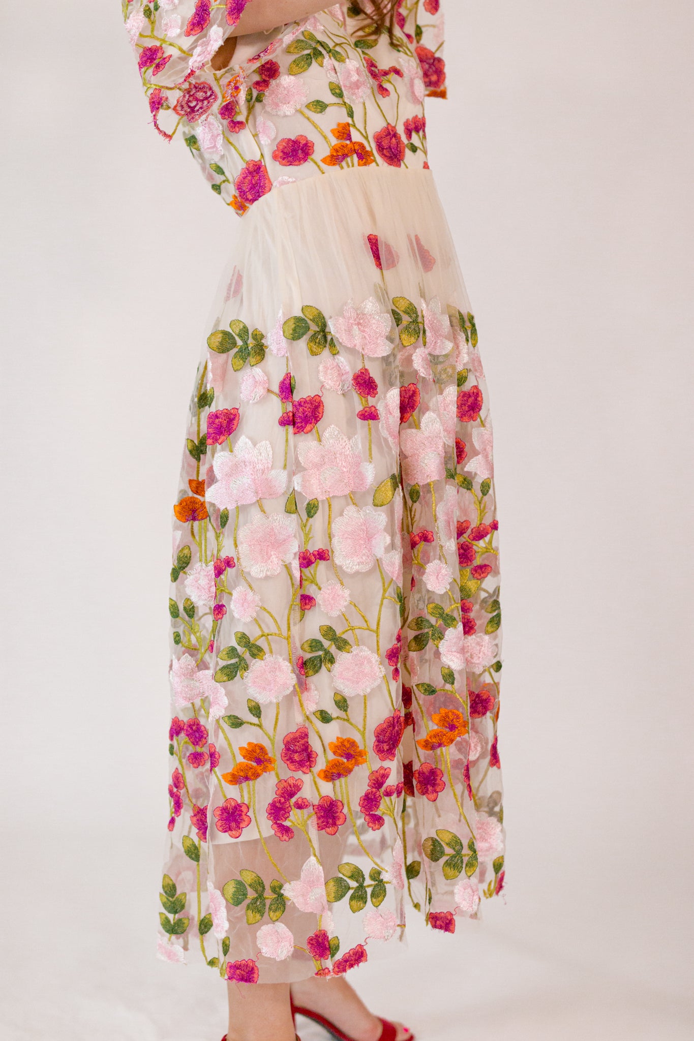 Lotus Embroidered Dress