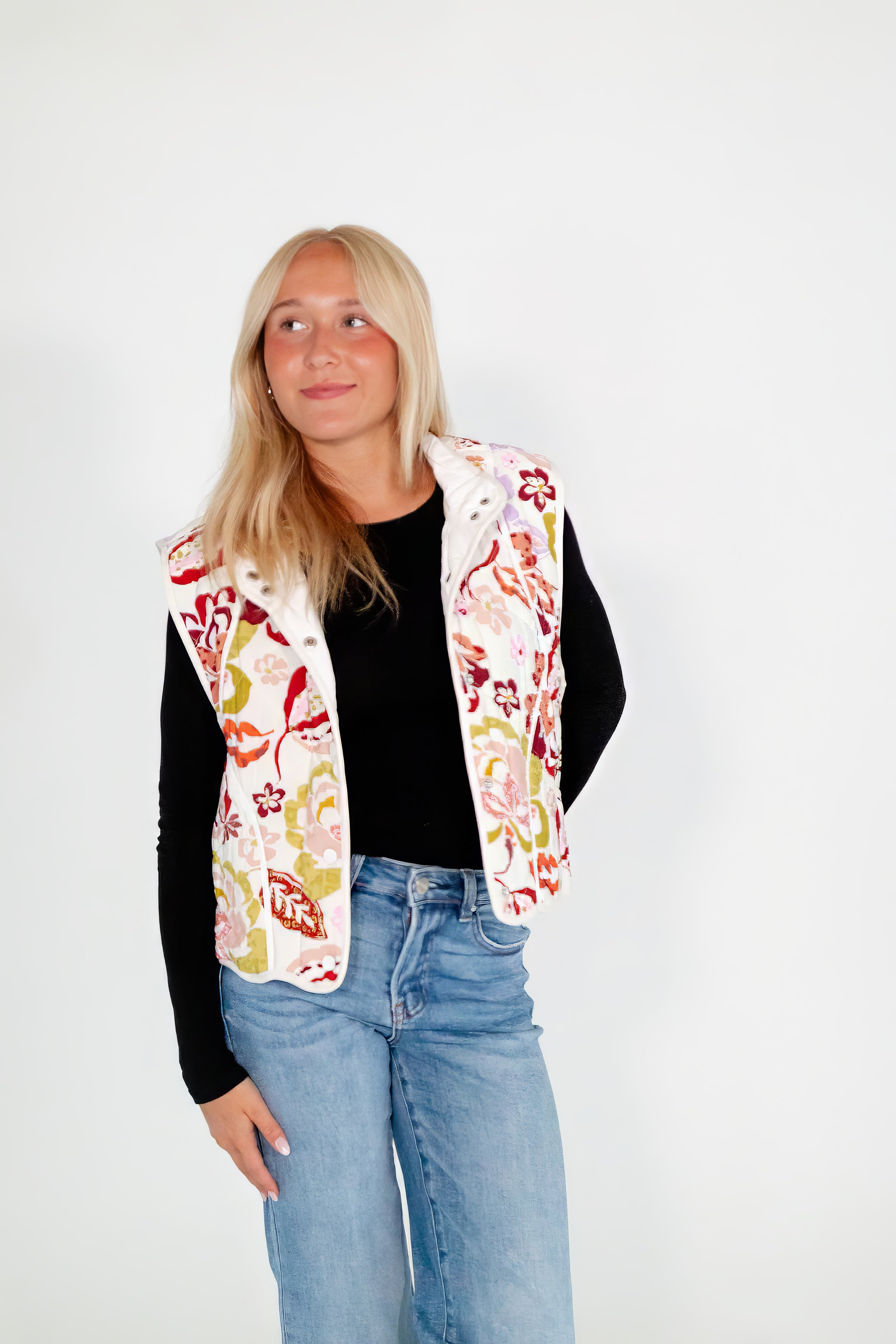 Weezy Floral Quilted Vest