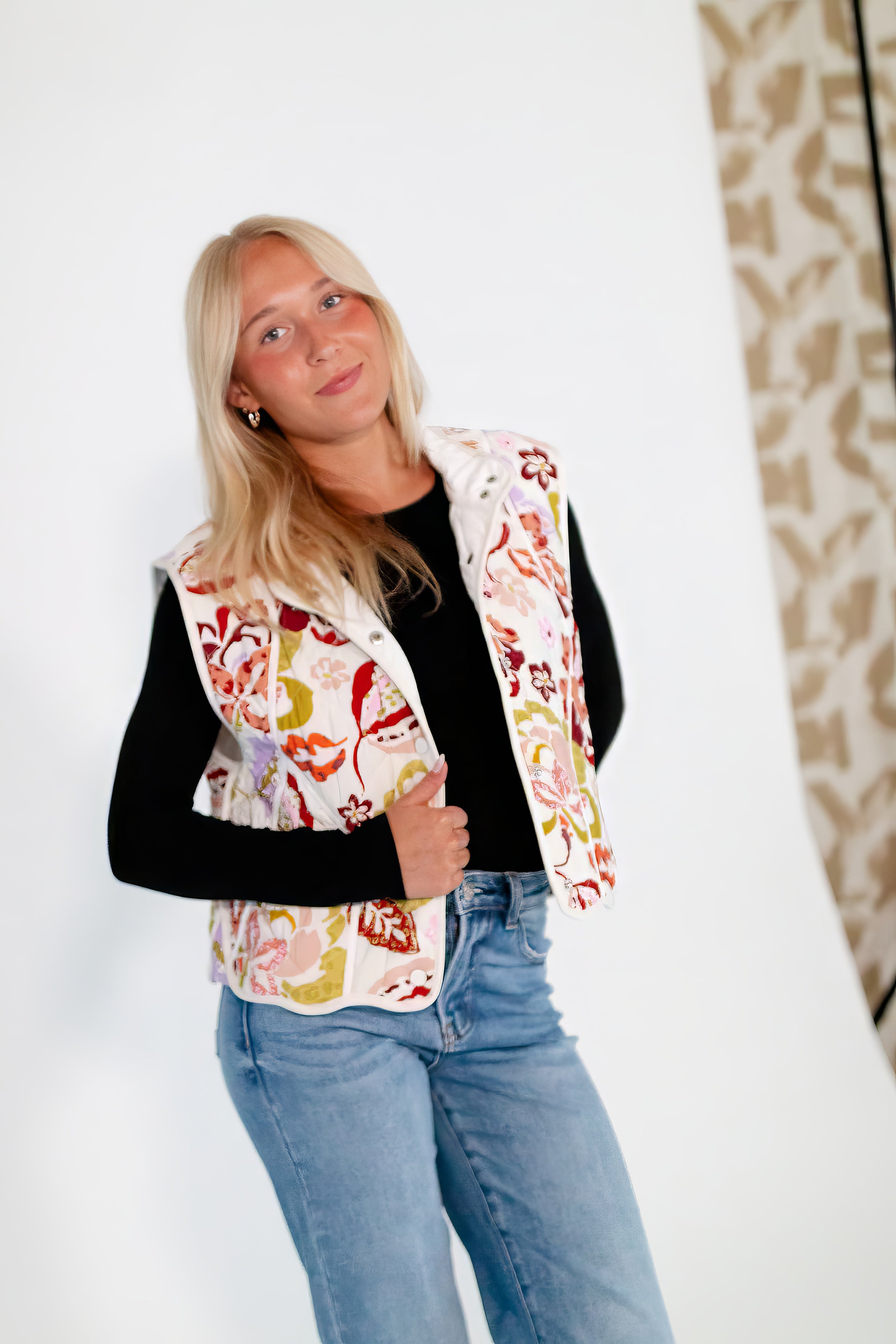 Weezy Floral Quilted Vest