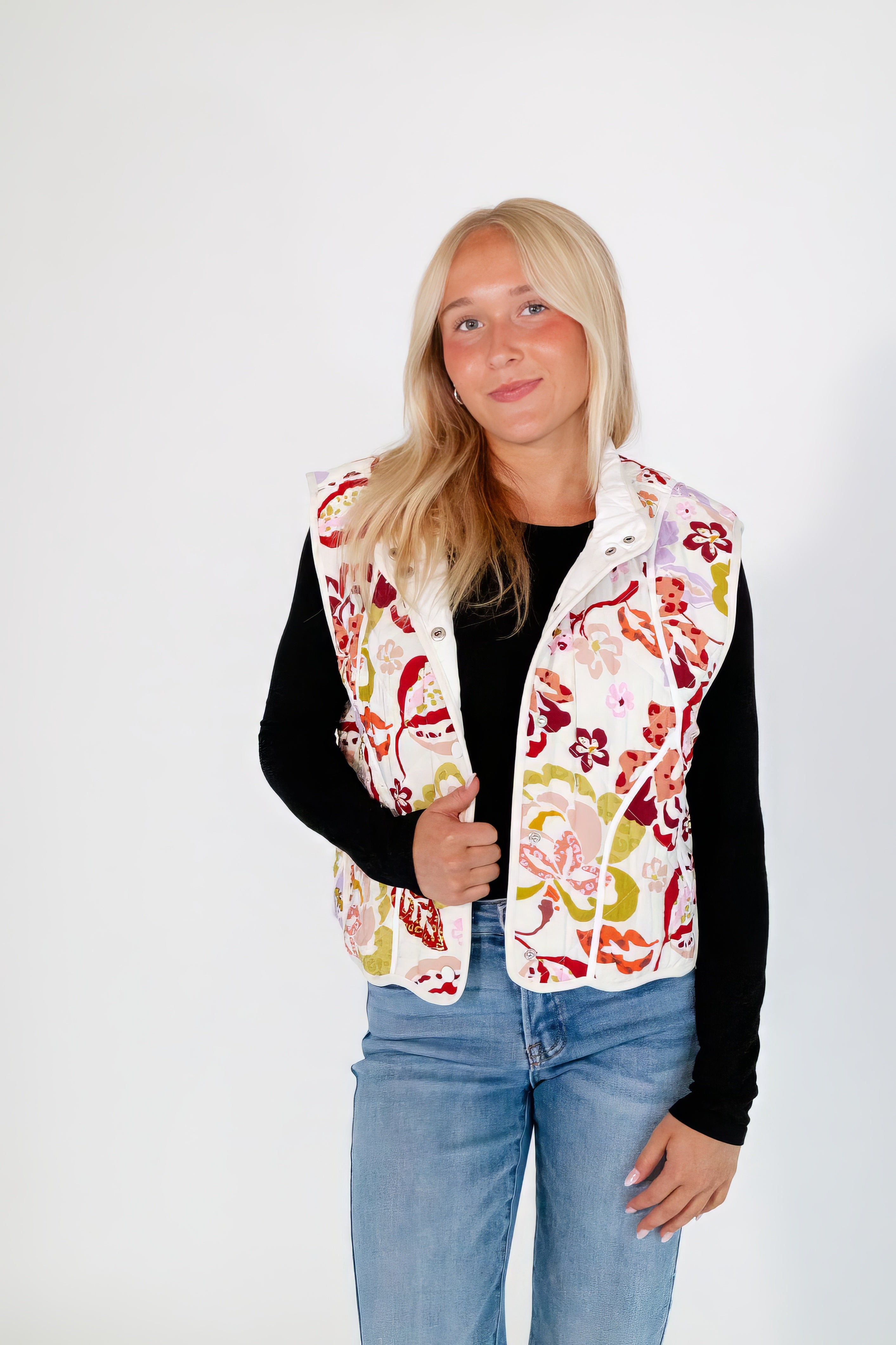 Weezy Floral Quilted Vest