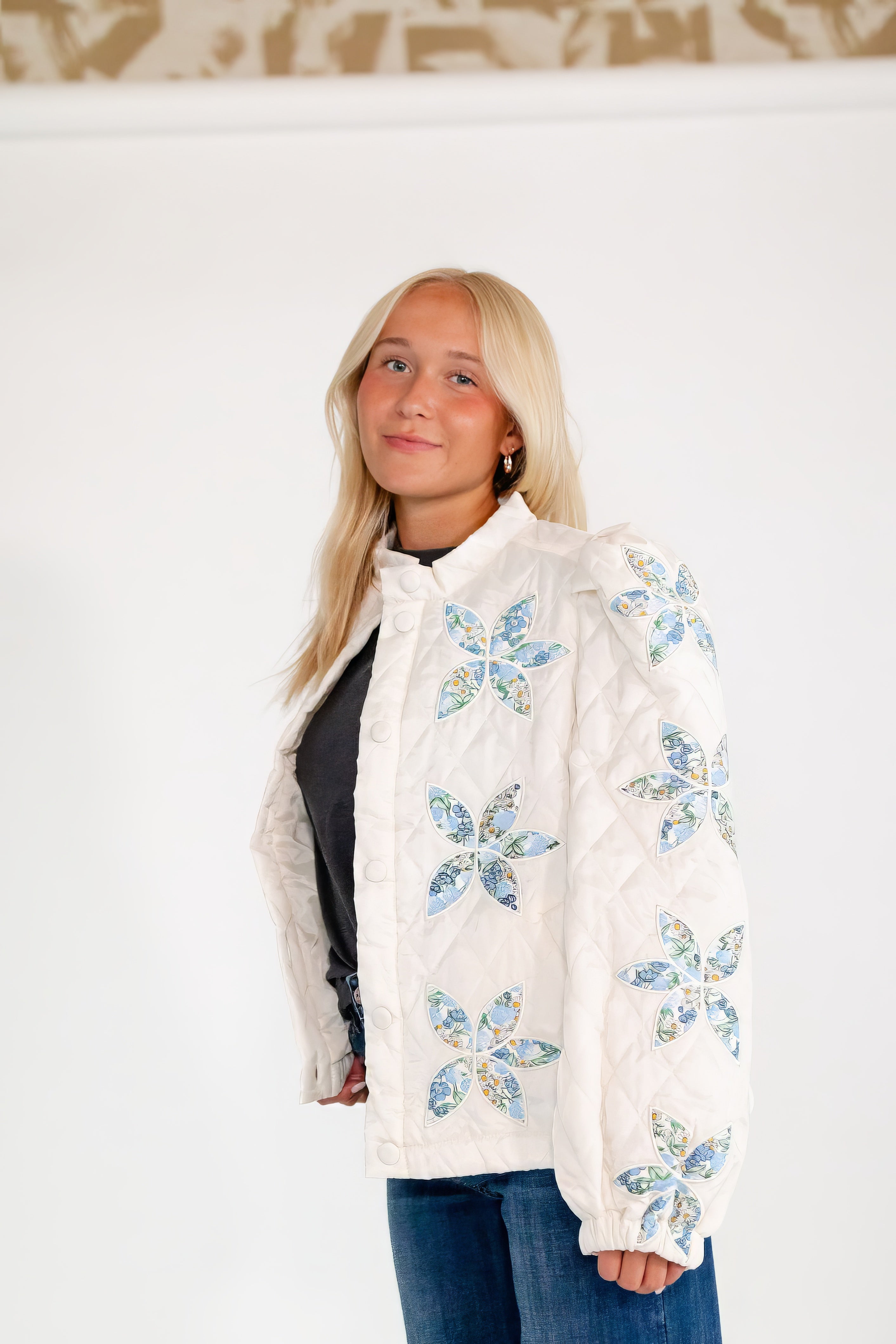 Vanilla Patchwork Quilted Jackeet