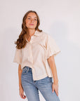 Pansy Button Up Top