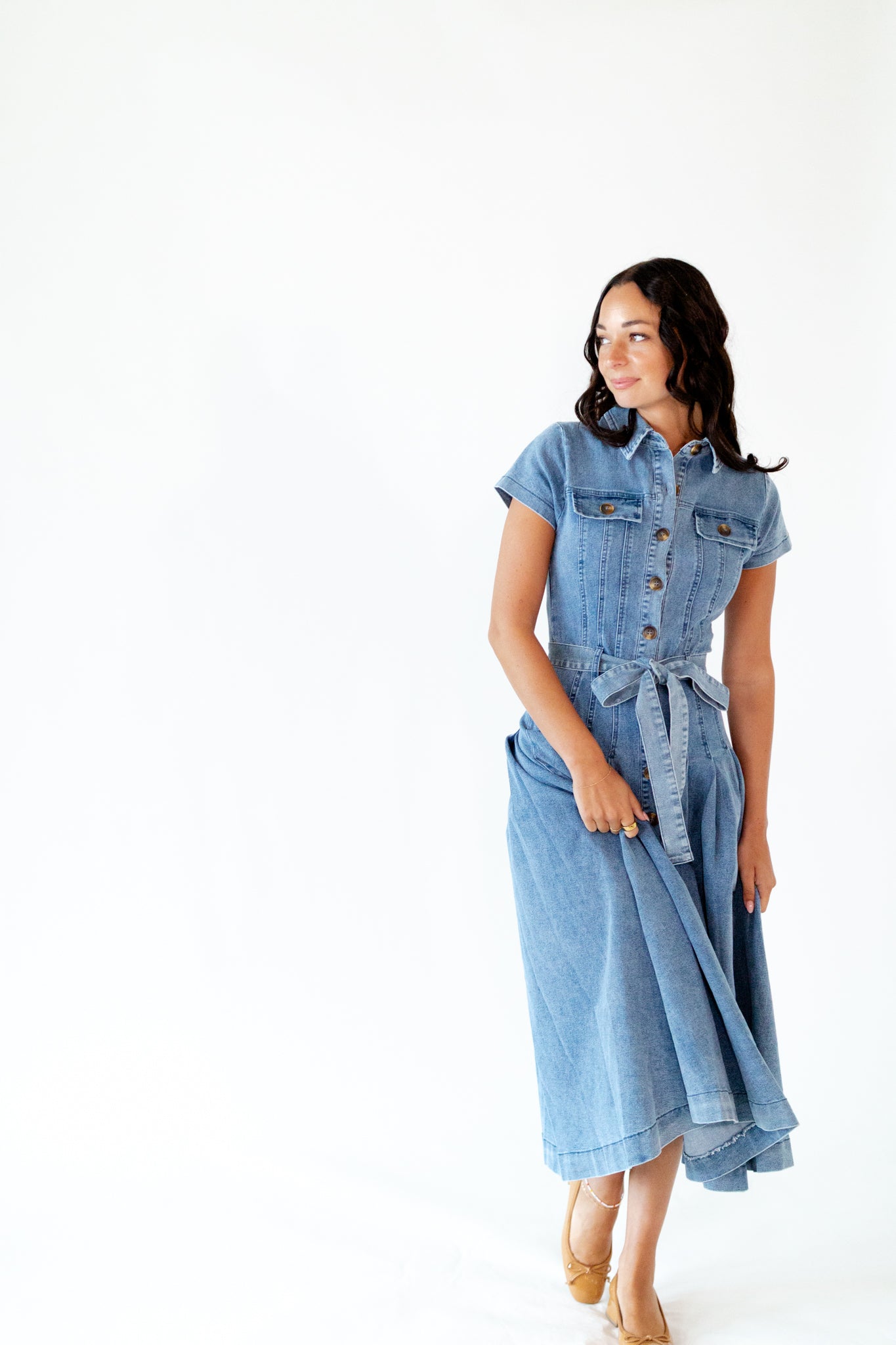 Kiera Button Down Denim Dress