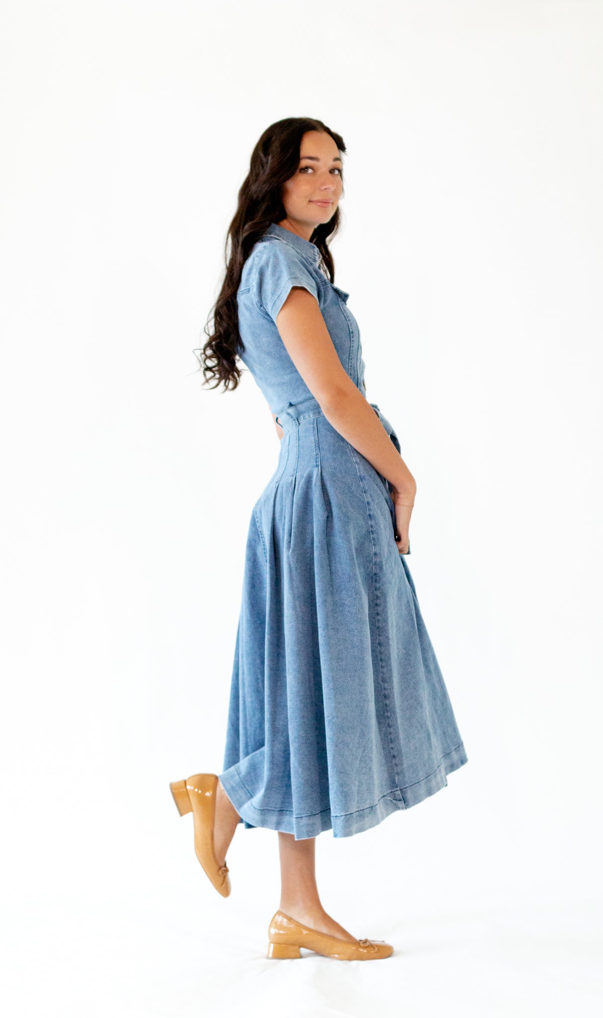 Kiera Button Down Denim Dress