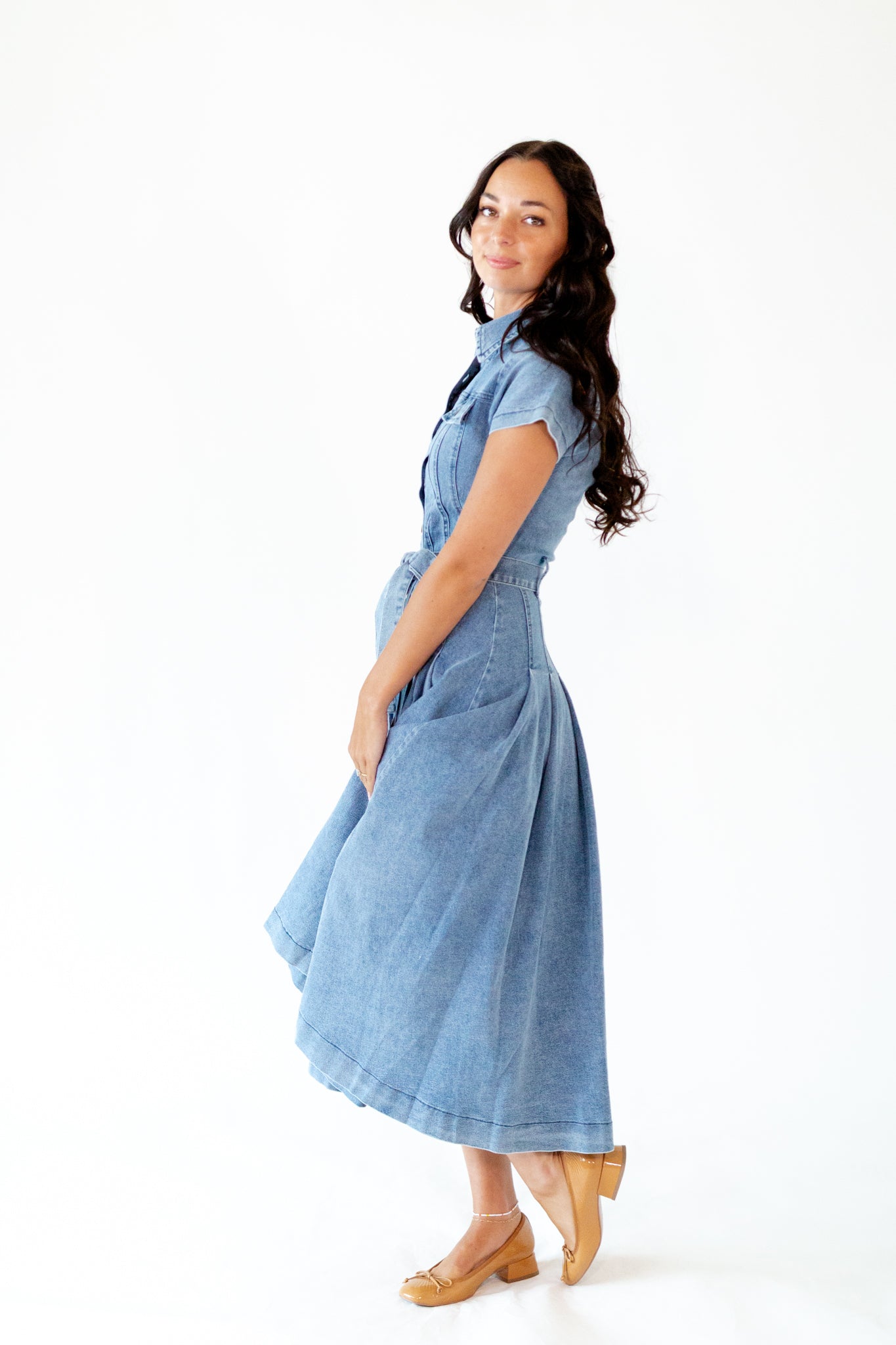 Kiera Button Down Denim Dress