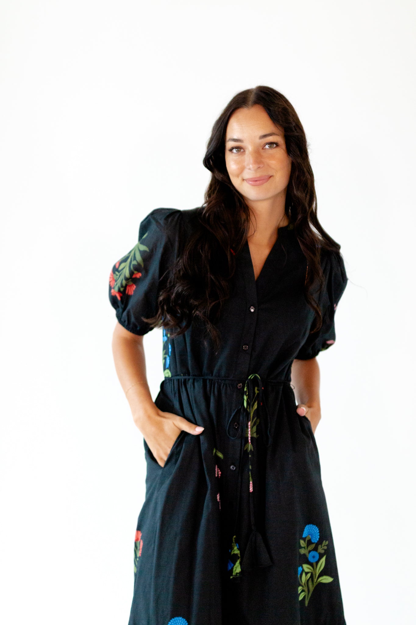 Xena Botanical Floral Midi Dress