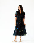 Xena Botanical Floral Midi Dress
