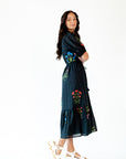 Xena Botanical Floral Midi Dress