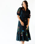 Xena Botanical Floral Midi Dress