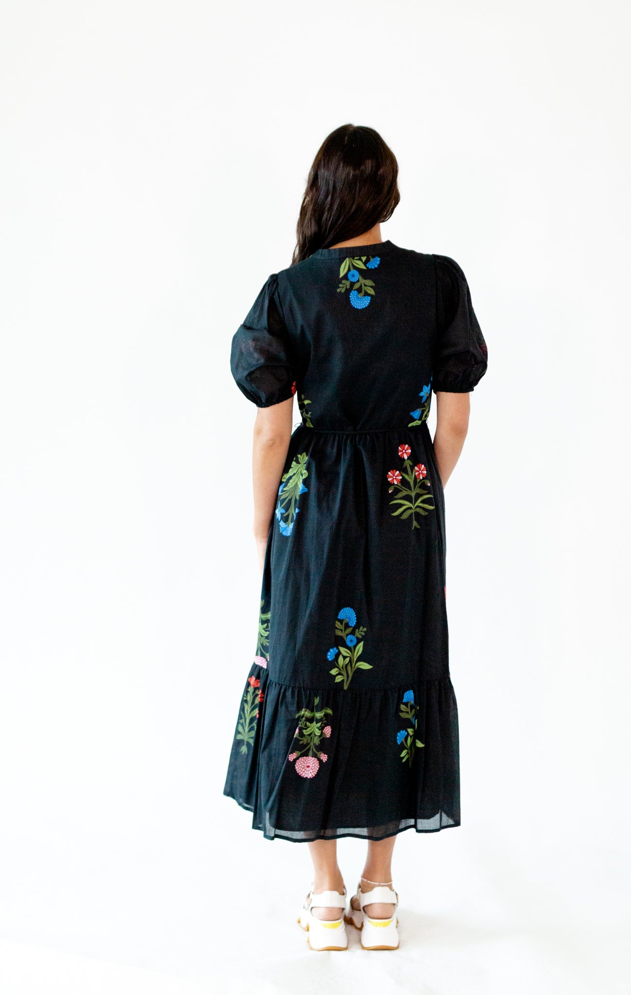 Xena Botanical Floral Midi Dress