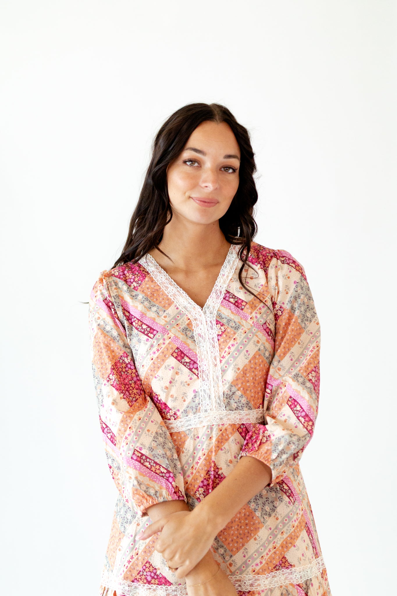 Olivia Patchwork Midi Dress