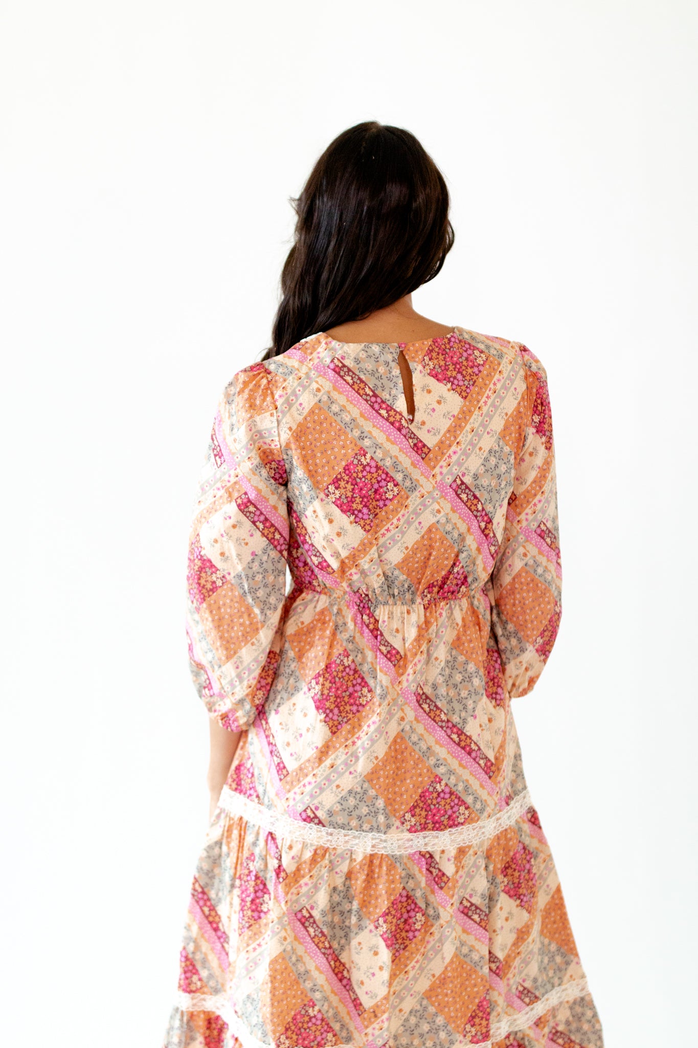 Olivia Patchwork Midi Dress