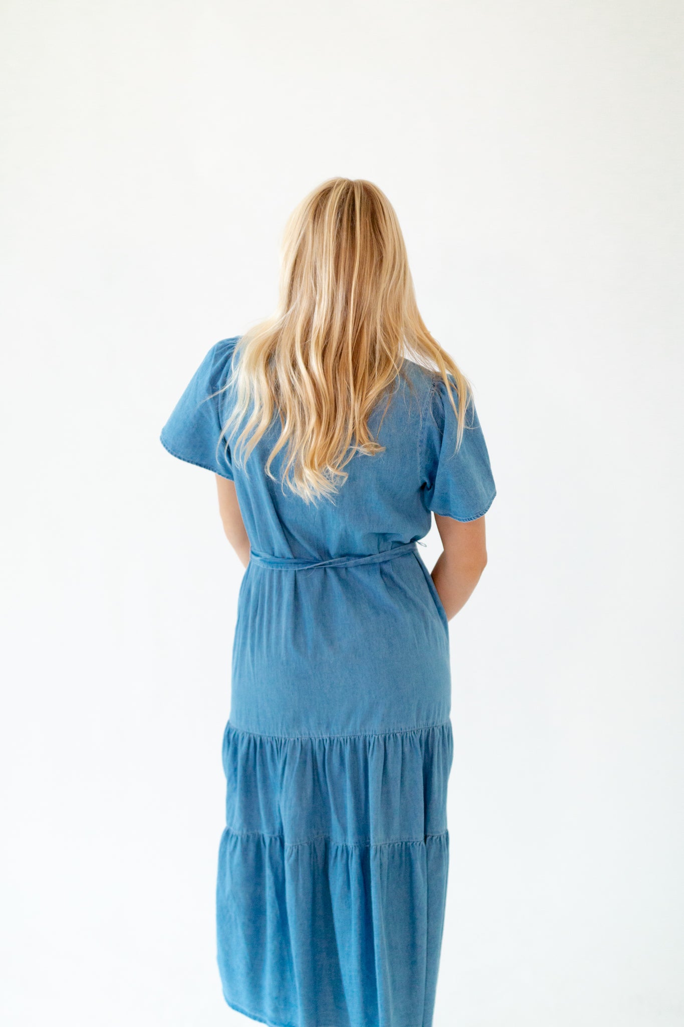 Deedee Tiered Chambray Dress