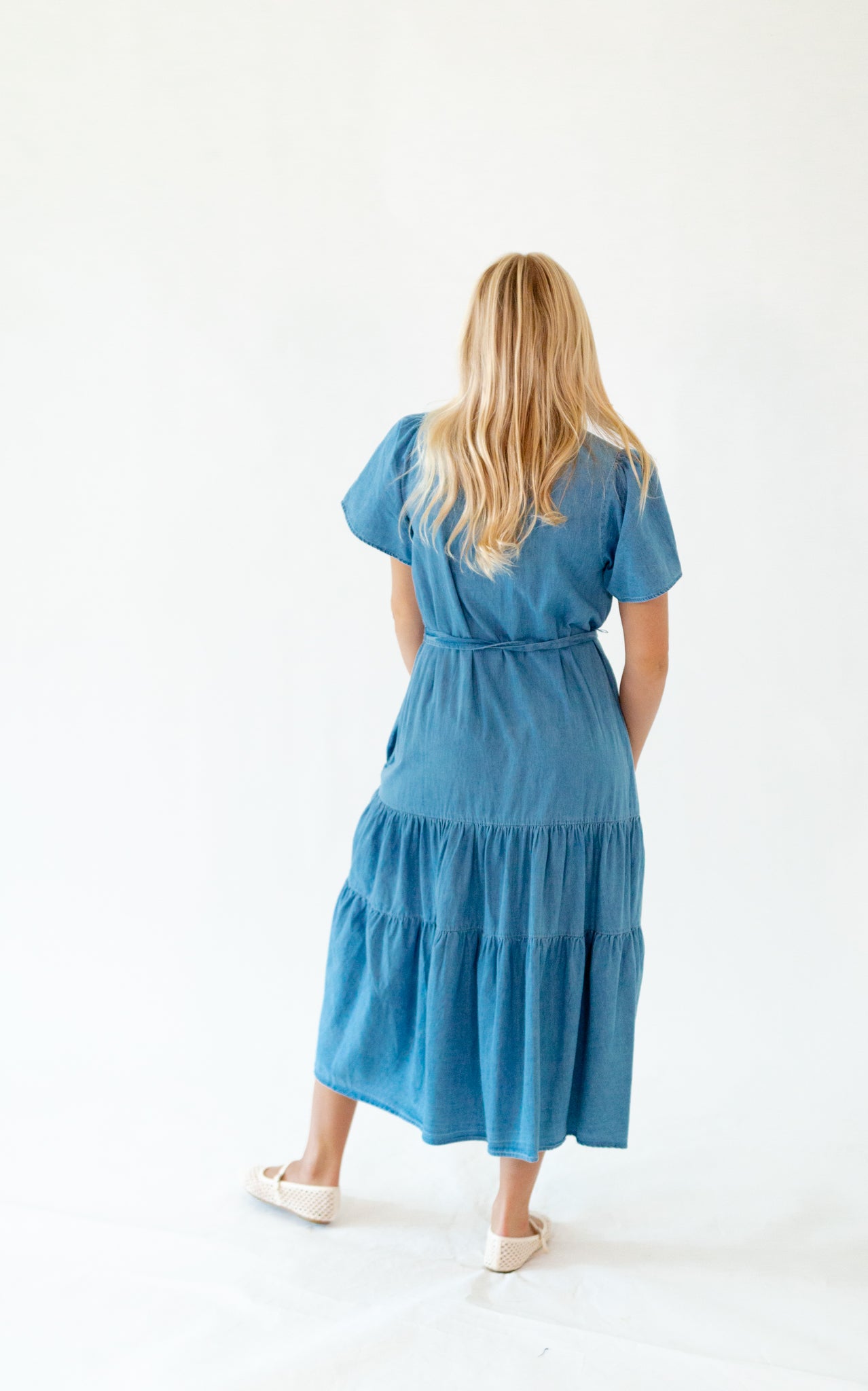 Deedee Tiered Chambray Dress