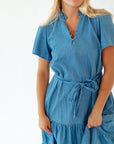 Deedee Tiered Chambray Dress