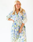Theia Belted Floral Midi Dress