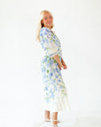 Theia Belted Floral Midi Dress