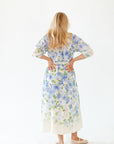 Theia Belted Floral Midi Dress
