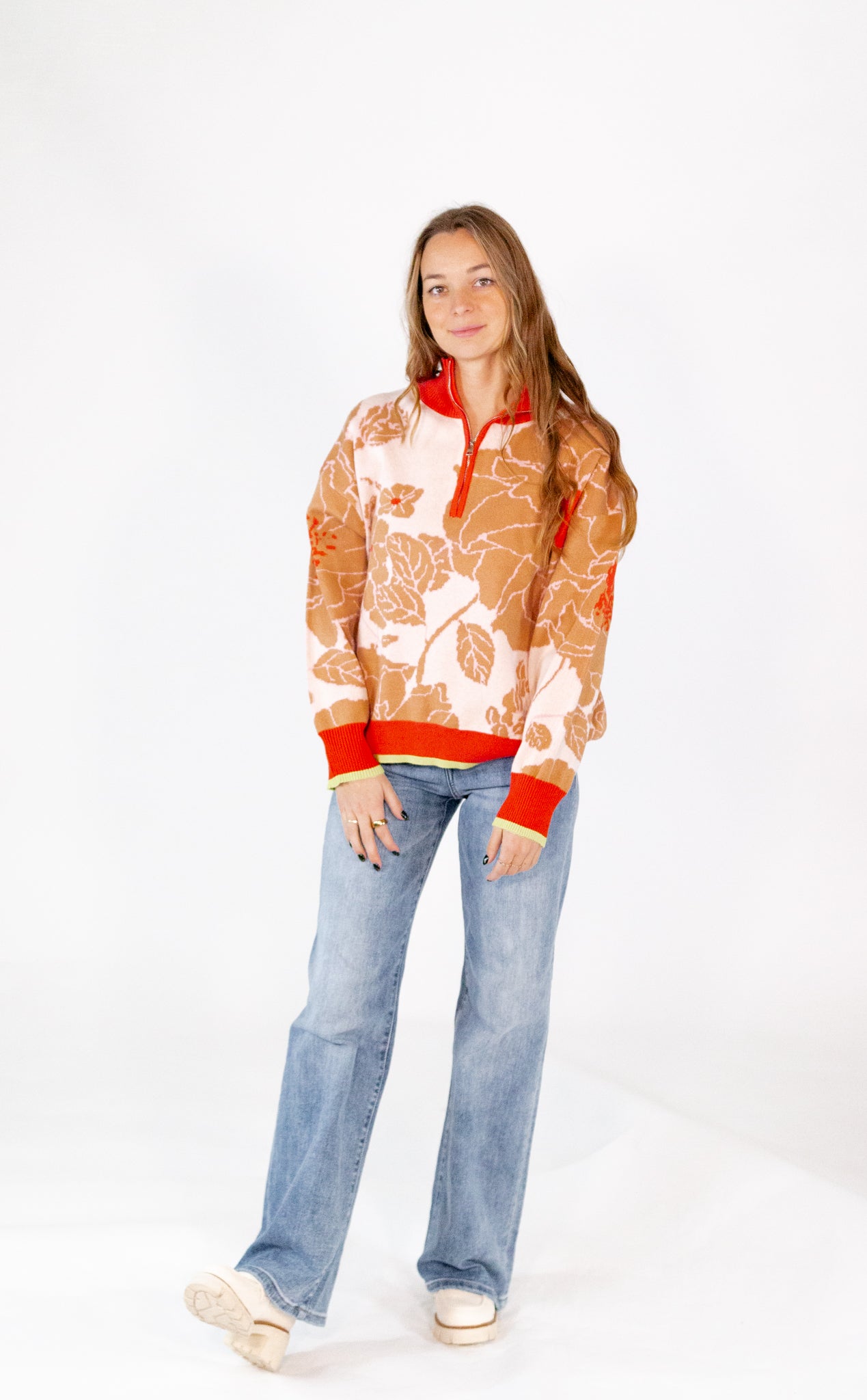 Richfield Floral Half-Zip・Rust