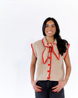 Oaklyn Tie Detail Button Up Top