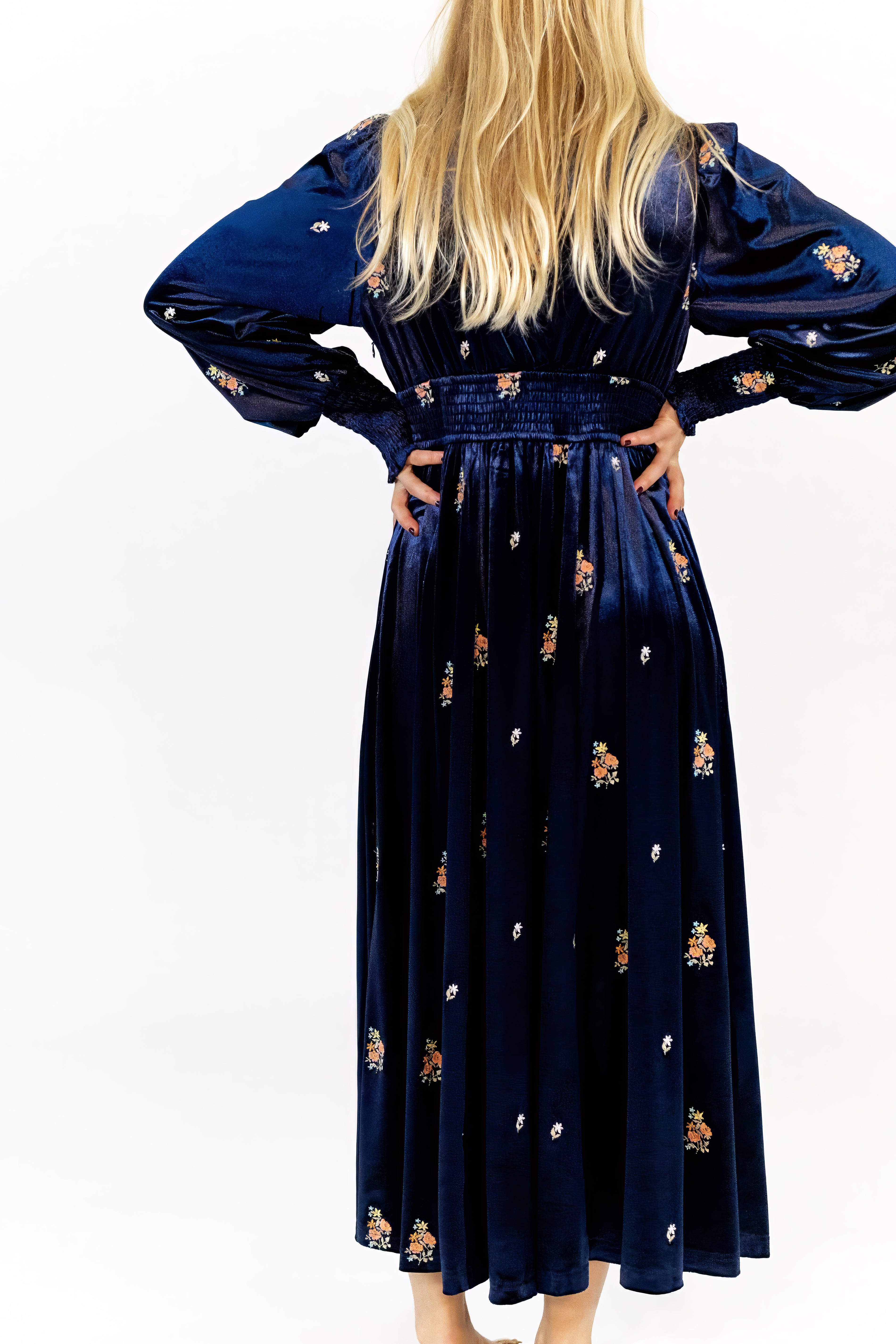Alysha Velvet Embroidered Dress